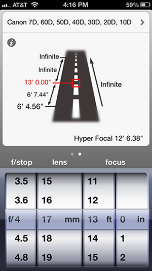 Simple DoF app for iPhone